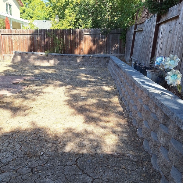 Koi pond with rock border